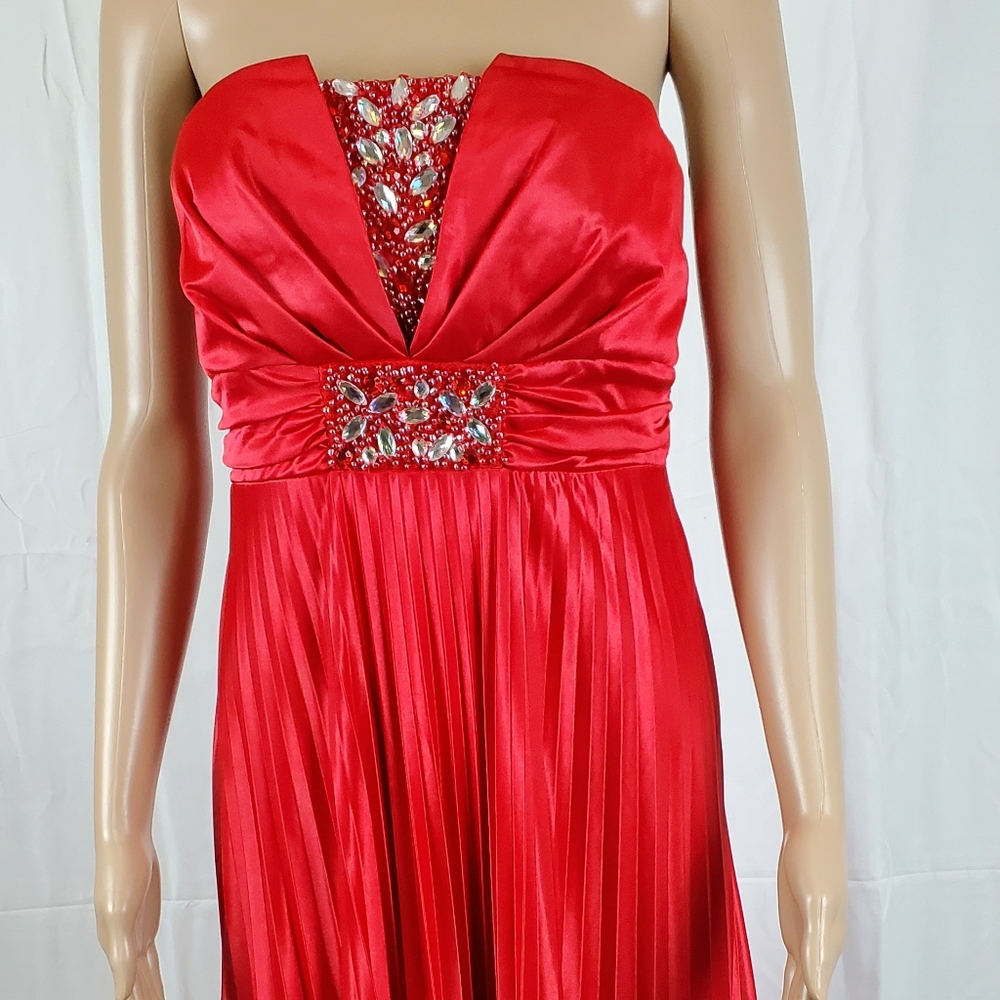 My Michelle red pleated dress